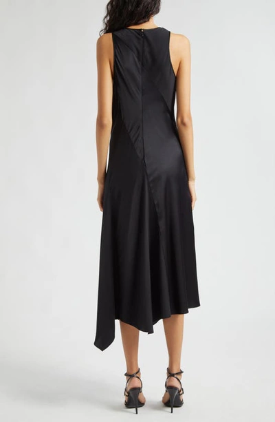 Shop Cinq À Sept Solana Asymmetric Hem Sleeveless Silk Maxi Dress In Black