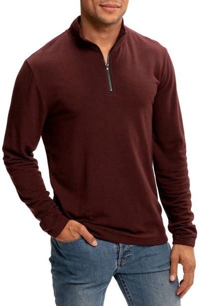 Shop Threads 4 Thought Kace Quarter Zip Pullover In Heather Royal Burgundy