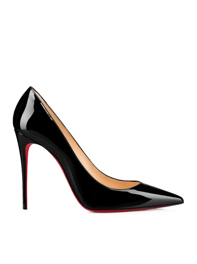 Christian Louboutin Pointed-toe Patent Leather Pumps With Signature Red Sole In Black