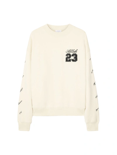 Shop Off-white Skate Crewneck Sweatshirt With 23 Logo In Nude & Neutrals