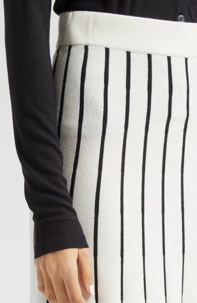 Shop Atm Anthony Thomas Melillo Stripe Cotton Blend Skirt In Chalk/ Black