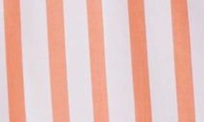 Shop Papinelle Amelie Stripe Wide Leg Pajamas In White / Sunset Orange Stripe