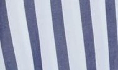 Shop Papinelle Amelie Stripe Wide Leg Pajamas In White / Navy Stripe