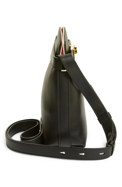 Shop Ferragamo Hug Bicolor Leather Crossbody Mini Bag In Nero