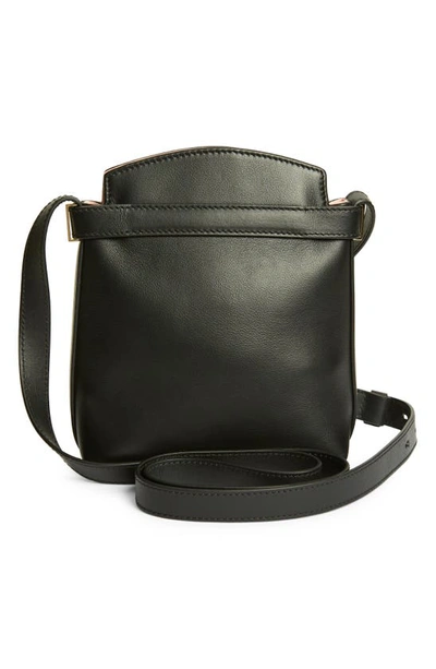 Shop Ferragamo Hug Bicolor Leather Crossbody Mini Bag In Nero