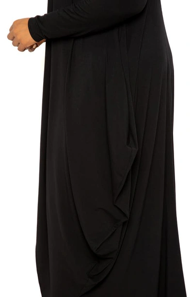 Buxom Couture Plus Size Cascade Bubbled Hem Cardigan In Black