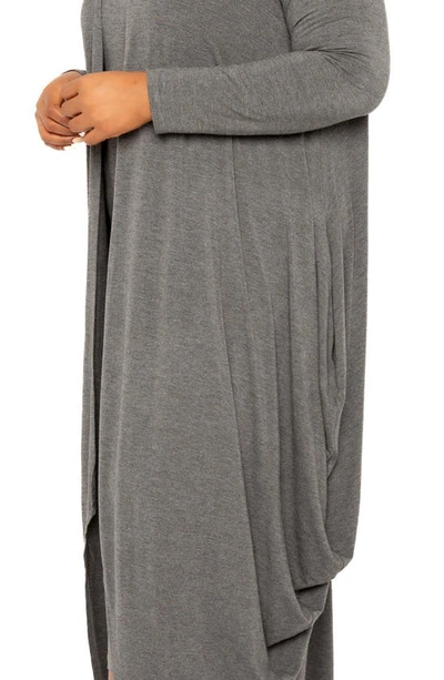 Shop Buxom Couture Cascade Bubble Hem Cardigan In Charcoal Grey