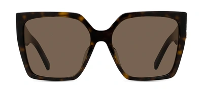 Shop Givenchy 4g Gv 40056 U 52e Butterfly Sunglasses In Brown