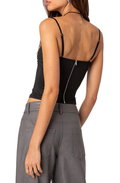 Edikted Juno Corset Crop Camisole In Black