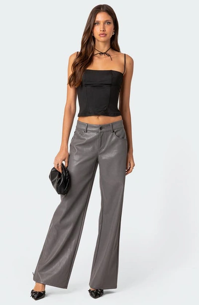Edikted Juno Corset Crop Camisole In Black