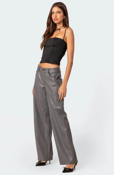 Edikted Juno Corset Crop Camisole In Black