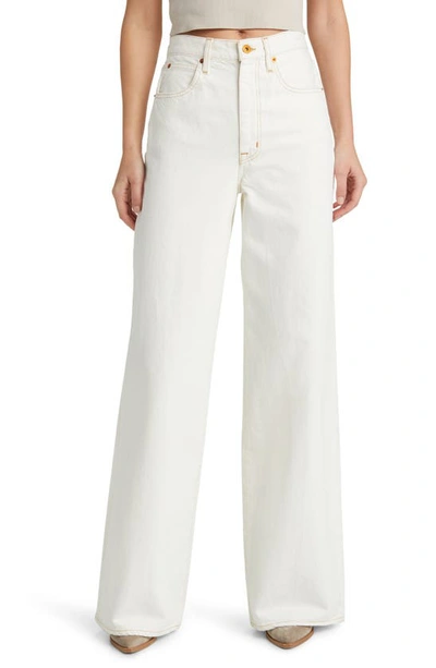 Shop Slvrlake Eva Organic Cotton Wide Leg Jeans In Natural White