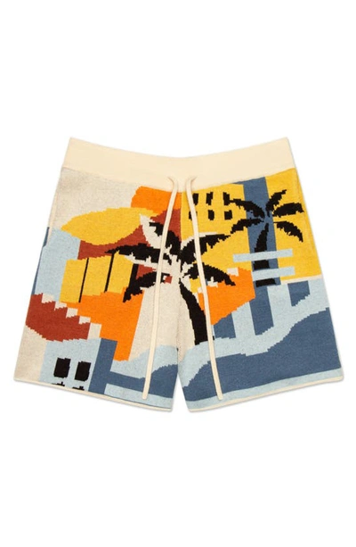 Shop Mavrans Havana Sunset Knit Shorts In Tan Multi
