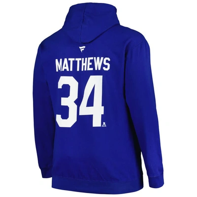 Profile Men's  Auston Matthews Blue Toronto Maple Leafs Big And Tall Name And Number Pullover Hoodie In Blue