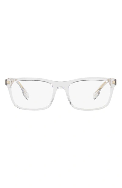 Shop Burberry 55mm Icon Stripe Detail Square Optical Glasses In Clear Beige