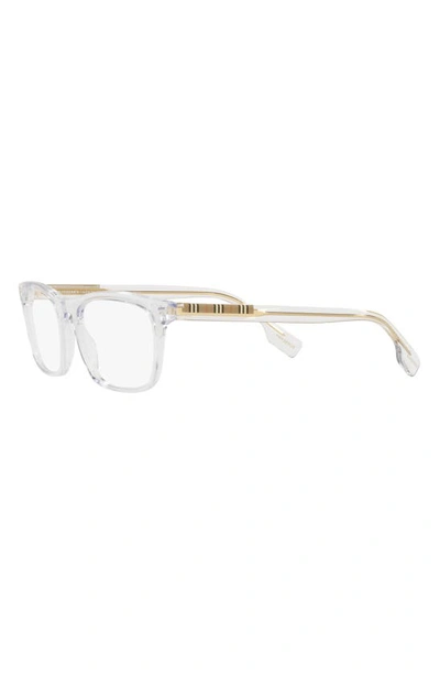 Burberry 55mm Icon Stripe Detail Square Optical Glasses In Clear Beige
