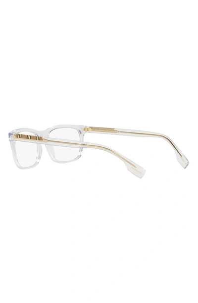 Burberry 55mm Icon Stripe Detail Square Optical Glasses In Clear Beige