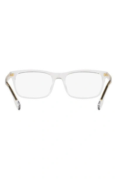 Shop Burberry 55mm Icon Stripe Detail Square Optical Glasses In Clear Beige