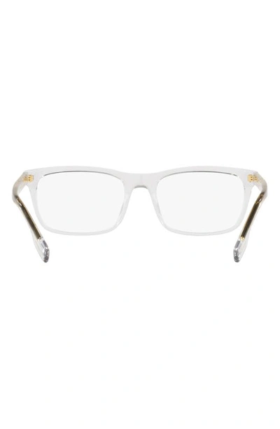Burberry 55mm Icon Stripe Detail Square Optical Glasses In Clear Beige