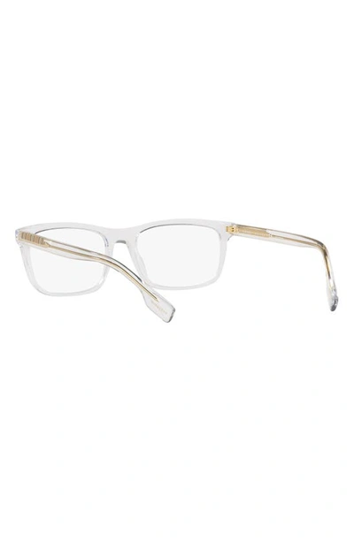 Shop Burberry 55mm Icon Stripe Detail Square Optical Glasses In Clear Beige