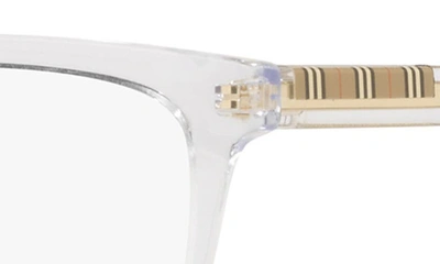 Burberry 55mm Icon Stripe Detail Square Optical Glasses In Clear Beige