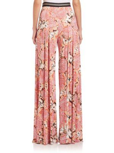 Shop Just Cavalli Jersey Kiku-print Trousers In Pink-multi