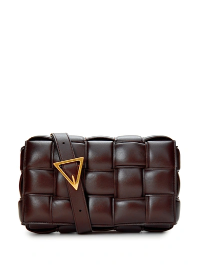 Shop Bottega Veneta Brown Padded Cassette Leather Cross Body Bag