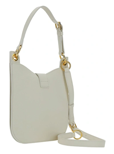 Shop Tom Ford 'tara' White Handbag With T Signature Detail In Grainy Leather Woman In Brown