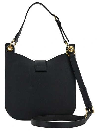 Shop Tom Ford 'tara' Black Handbag With T Signature Detail In Grainy Leather Woman