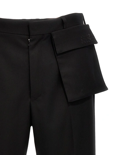 Shop Mm6 Maison Margiela Front Pocket Pants Black