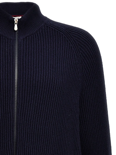 Shop Brunello Cucinelli Knit Cardigan Sweater, Cardigans Blue