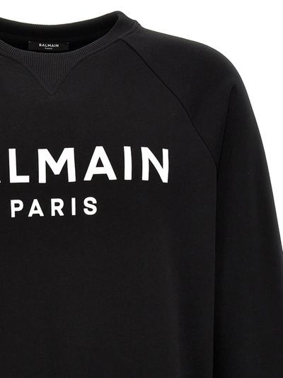 Shop Balmain Logo Sweatshirt White/black