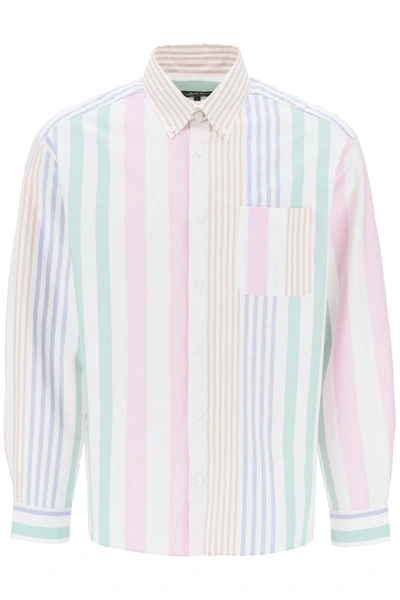 Shop Apc Mateo Striped Oxford Shirt