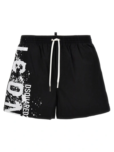 Shop Dsquared2 Midi Boxer Shorts Beachwear Black