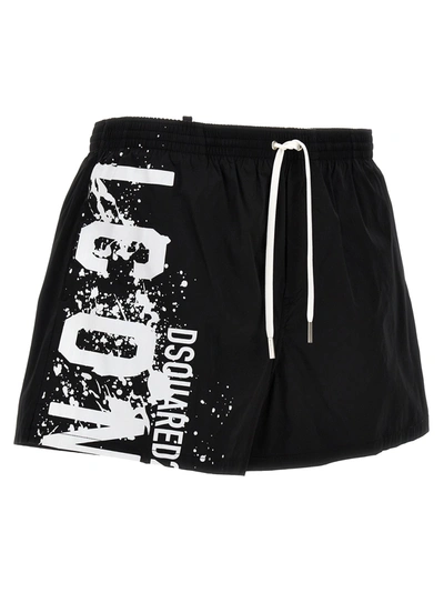 Shop Dsquared2 Midi Boxer Shorts Beachwear Black