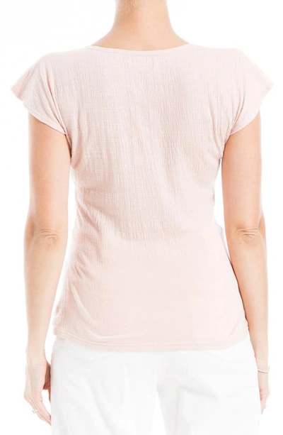 Shop Max Studio Center Shirred Short Sleeve T-shirt In Blush