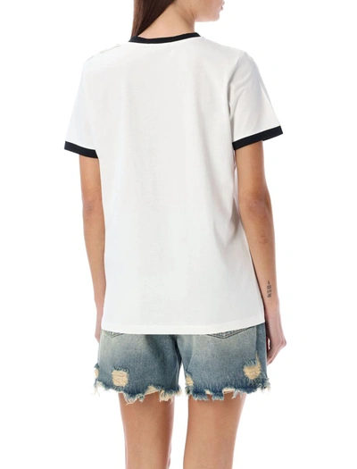 Shop Balmain 3-button T-shirt In Bianco
