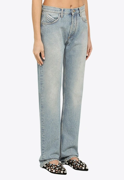 Shop Attico Basic Straight-leg Jeans In Blue