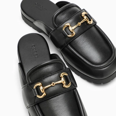 Shop Gucci Black Sabot Loafer With Horsebit Women