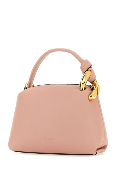 Shop Jw Anderson Woman Pastel Pink Leather Small Jwa Corner Handbag