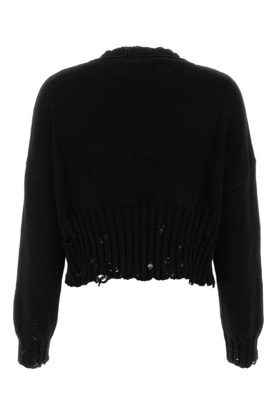 Shop Marni Woman Black Cotton Sweater