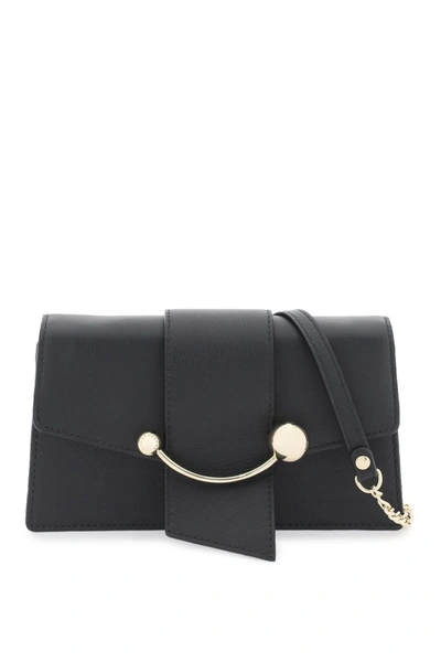 Shop Strathberry Crescent On A Chain Crossbody Mini Bag Women In Black