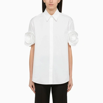 Shop Valentino White Cotton Shirt With Roses Women