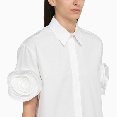 Shop Valentino White Cotton Shirt With Roses Women
