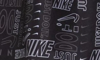 Shop Nike Logo Print 9" Volley Swim Trunks In Black