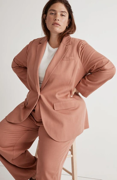 Madewell The Larsen Drapeweave Blazer In Dried Rose