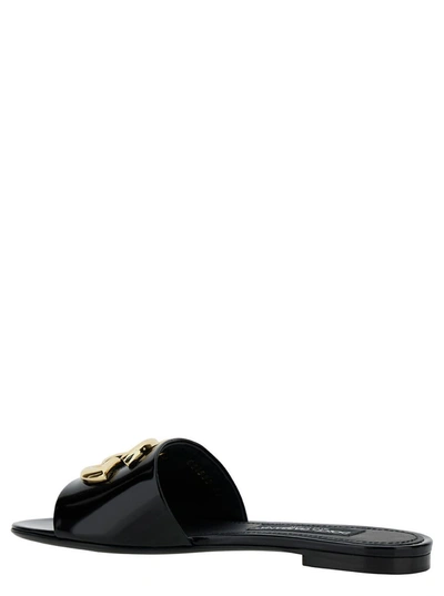 Shop Dolce & Gabbana Dg Logo Flat In Black