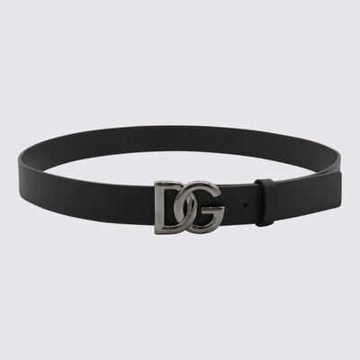 Shop Dolce & Gabbana Belts In Black/iron