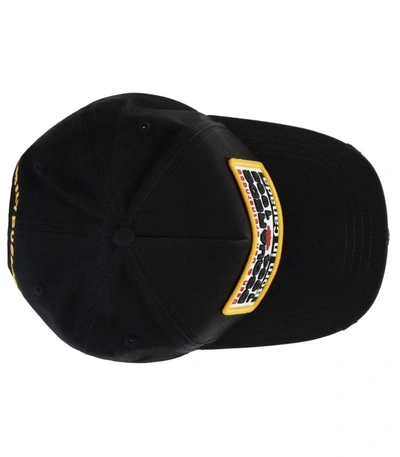 Shop Dsquared2 D2 Patch Black Baseball Cap