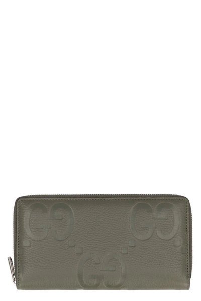 Shop Gucci Grainy Leather Wallet In Green